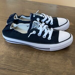 Converse Shoreline Black and White Low-Top Canvas Sneakers